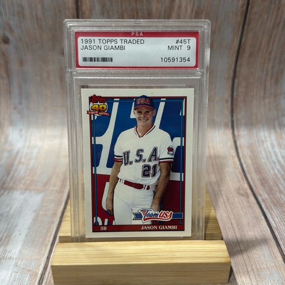 1991 Topps Traded Jason Giambi #45T PSA Mint 9 Baseball Card Item #ME517 - Picture 1 of 3